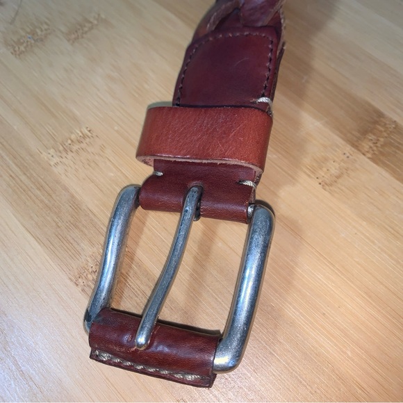 Land’s End Leather Braided Belt Brown Women’s  Size 34 - Picture 3 of 4